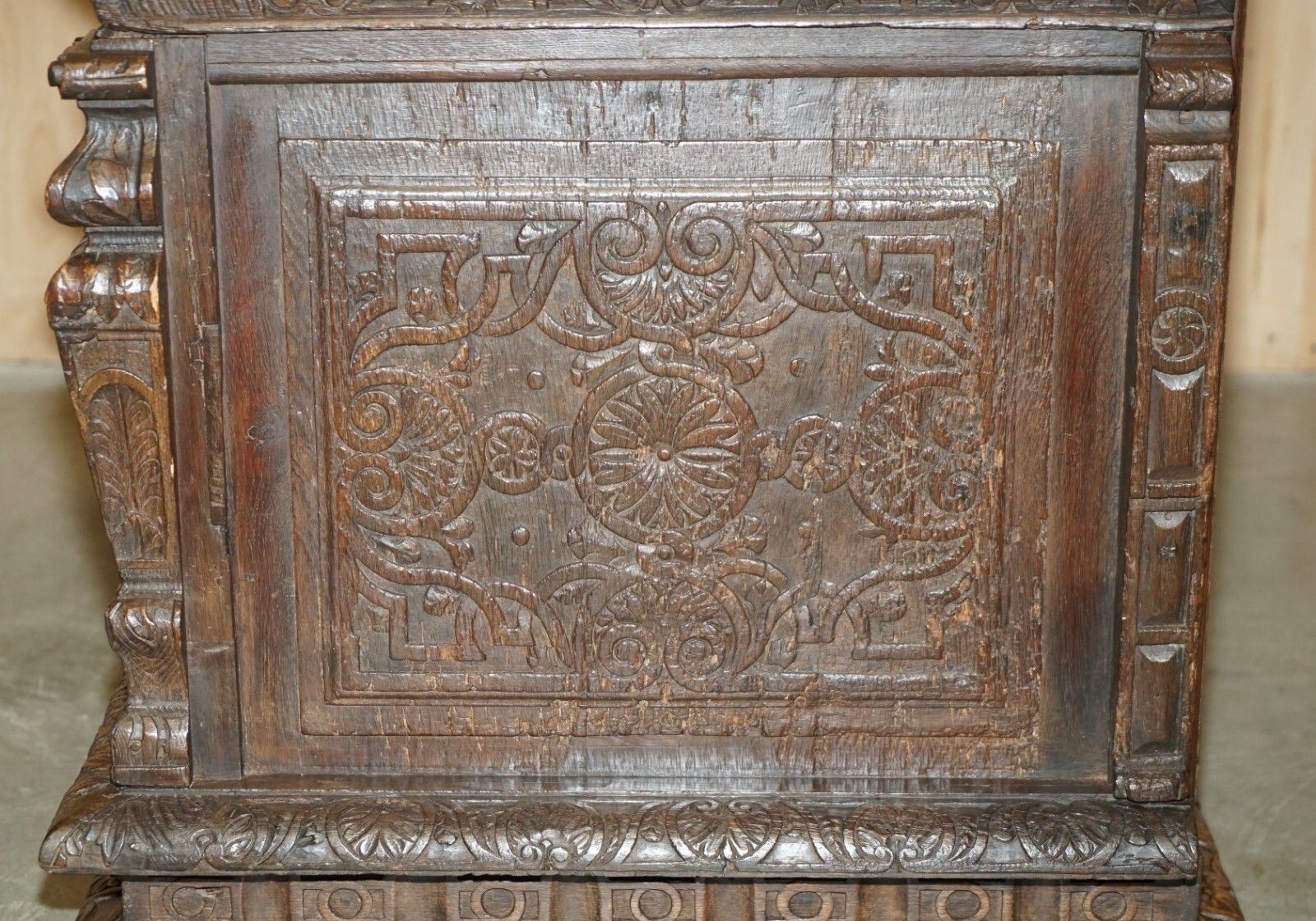 photo for sale 16th Century Museum Quality Exhibition Hand Carved Italian Cassone Desk Table