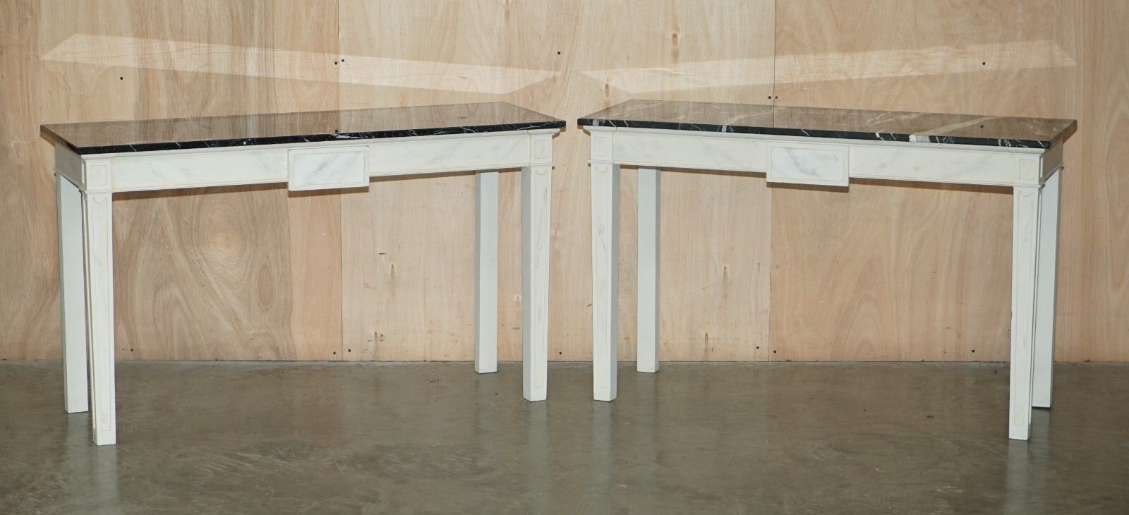 Princess Diana's Spencer House Important Pair Of Marble Topped Console Tables photo Furniture