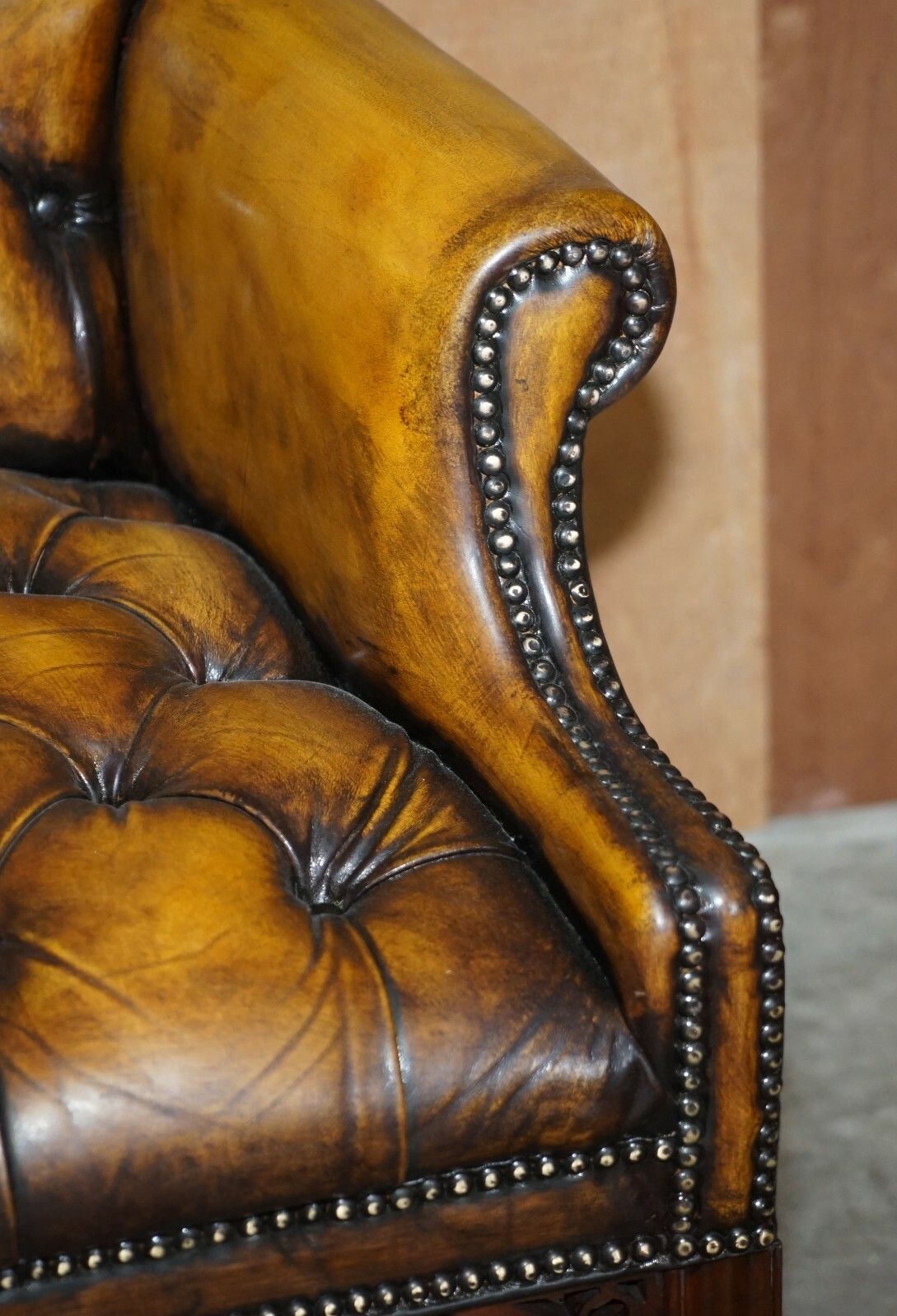 Eight Restored Brown Leather Thomas Chippendale Chesterfield Club Armchairs 8 photo buy