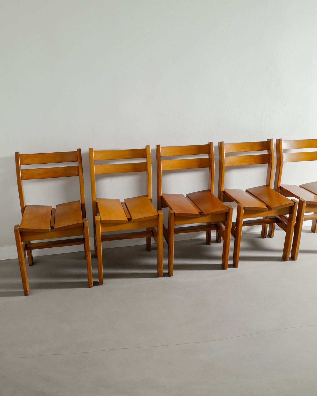 Rench Dining Chairs In Elm, 1960s  French Dining Chairs In Elm, 1960s photo for sale