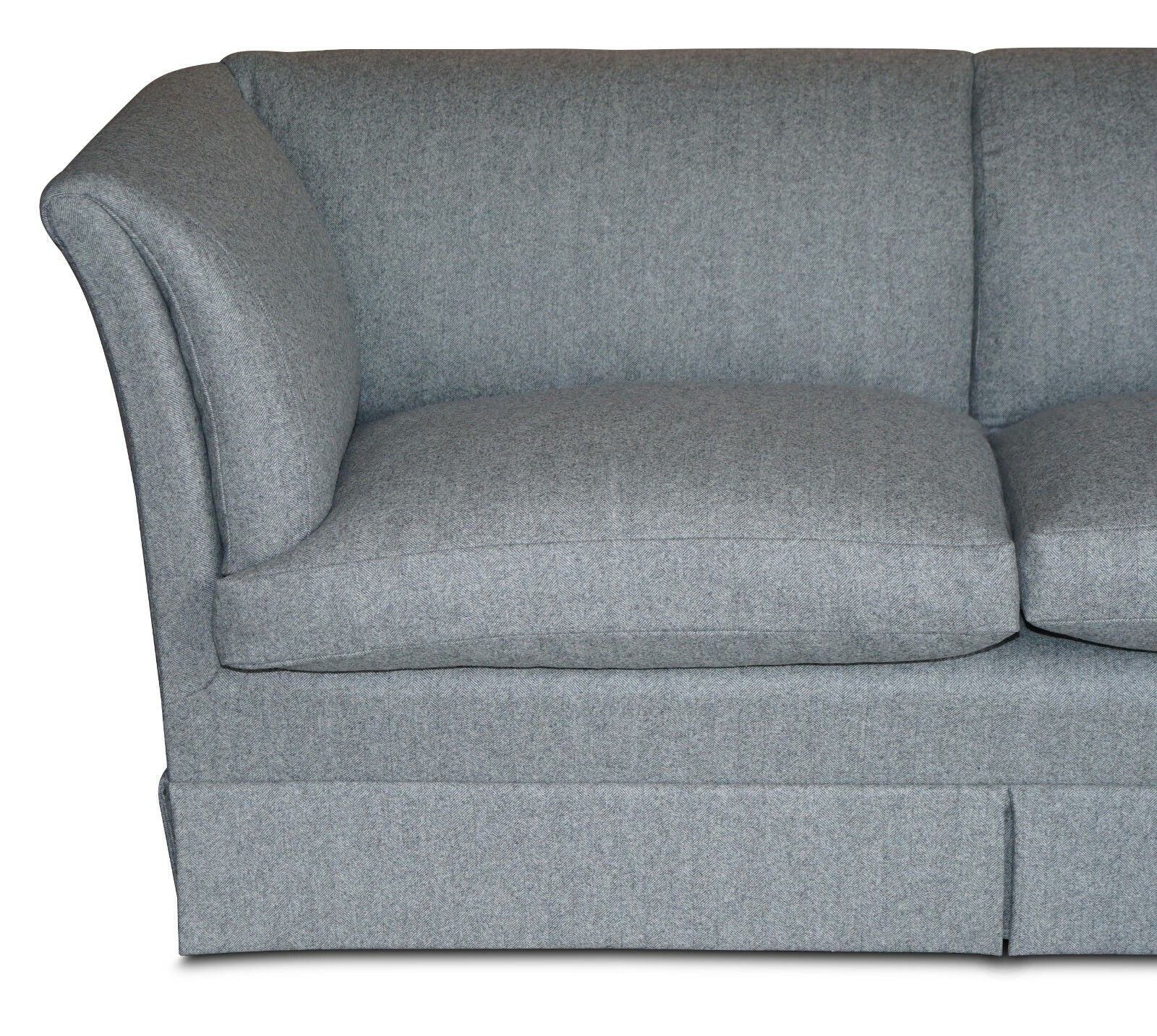 Fully Restored Howard & Son's Baring Sofa Grey Herringbone 100% Wool Upholstery photo Furniture