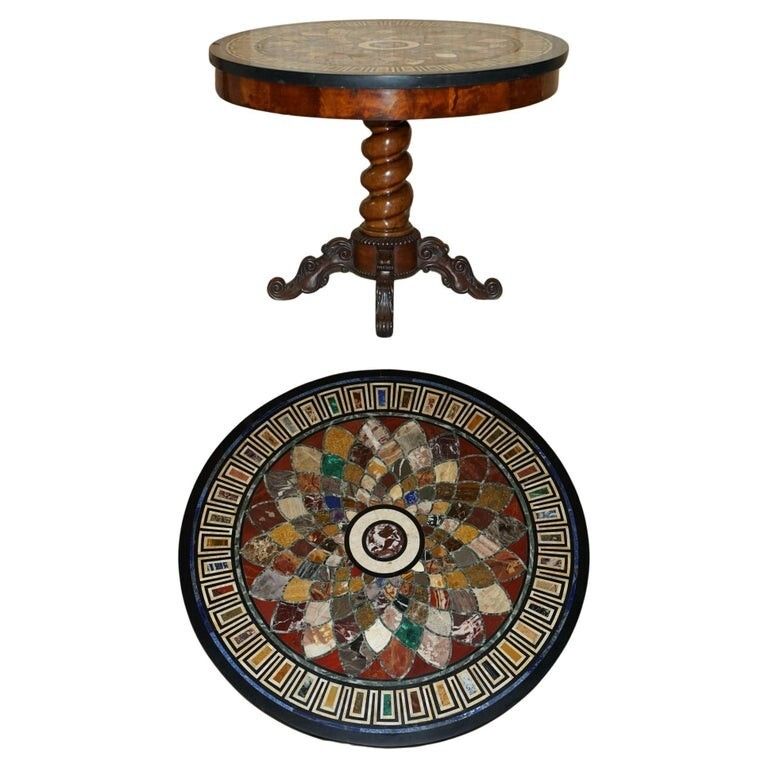 Important Antique 1830 William IV  Pietra Dura Specimen Marble Centre Table
