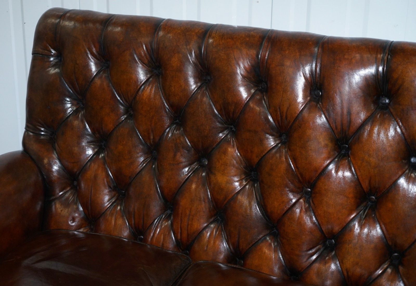 Victorian Georgian Irish Brown Leather Chesterfield Sofa Lion Hairy Paw Feet photo 15000.0