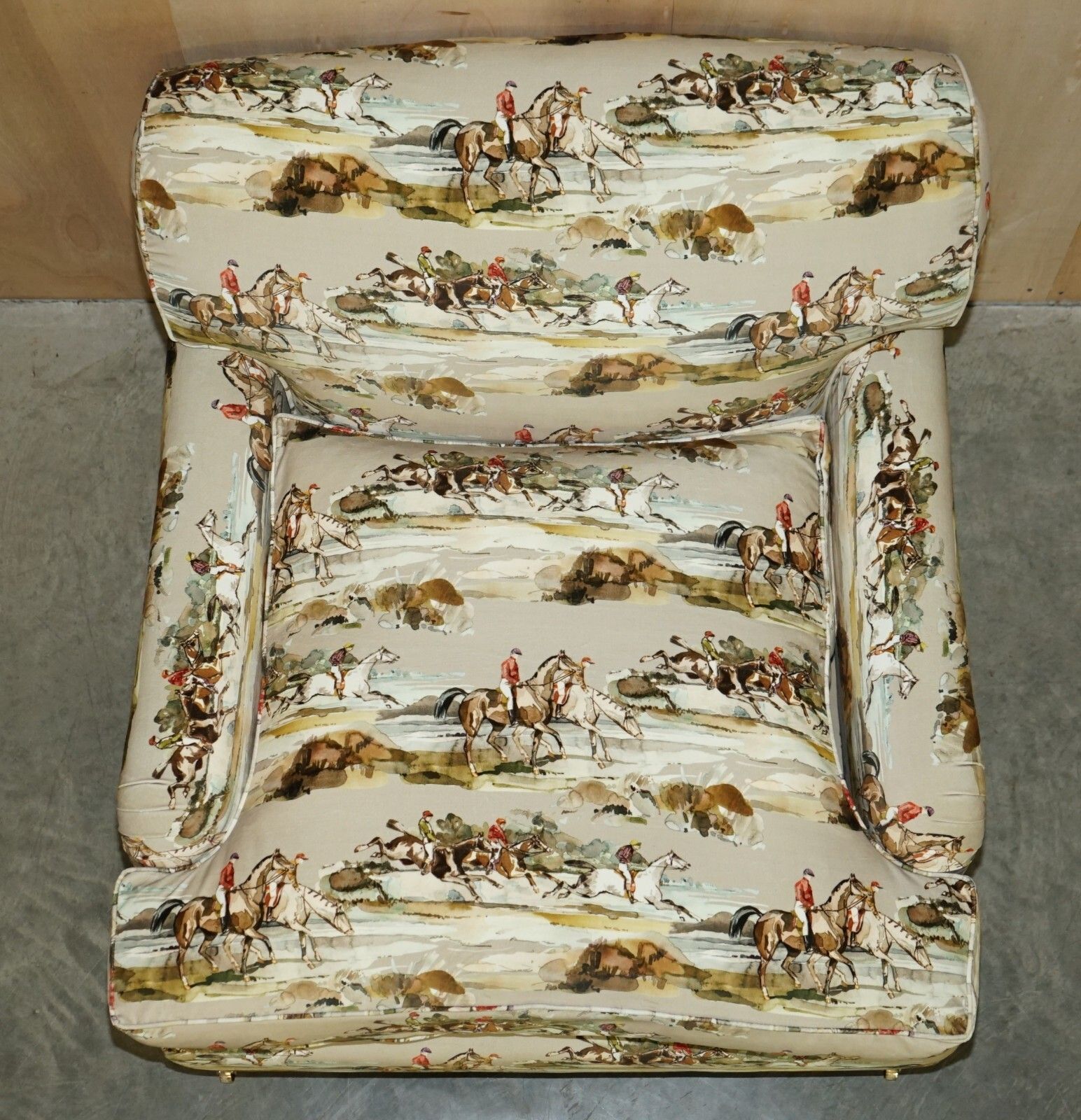 New Pair Of Mulberry Custom Howard Love Seat Armchairs Morning Gallop Velvet photo vintage