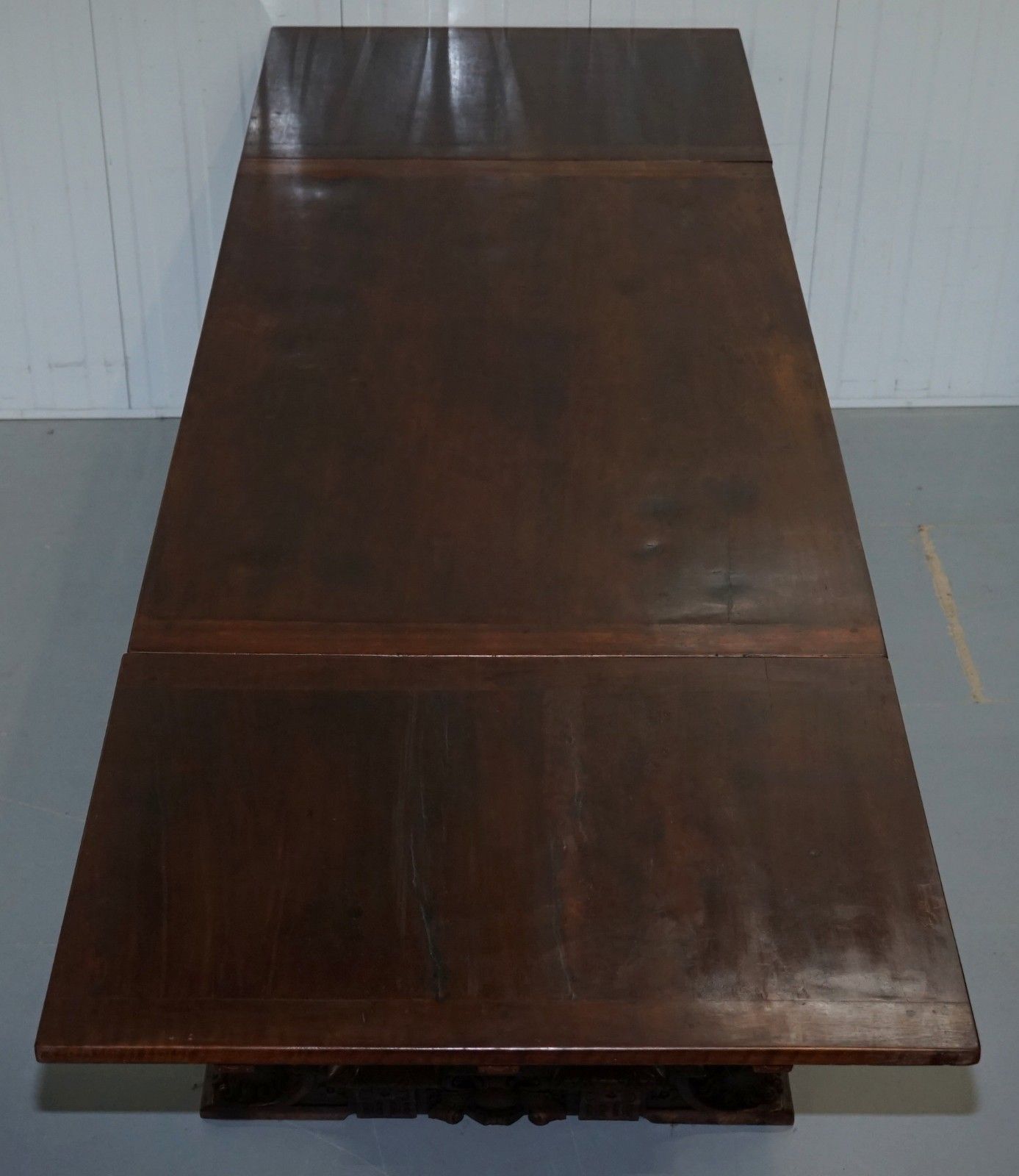 15000.0 Rare 18th Century French Walnut Renaissance Extending High Table Heavily Carved photo
