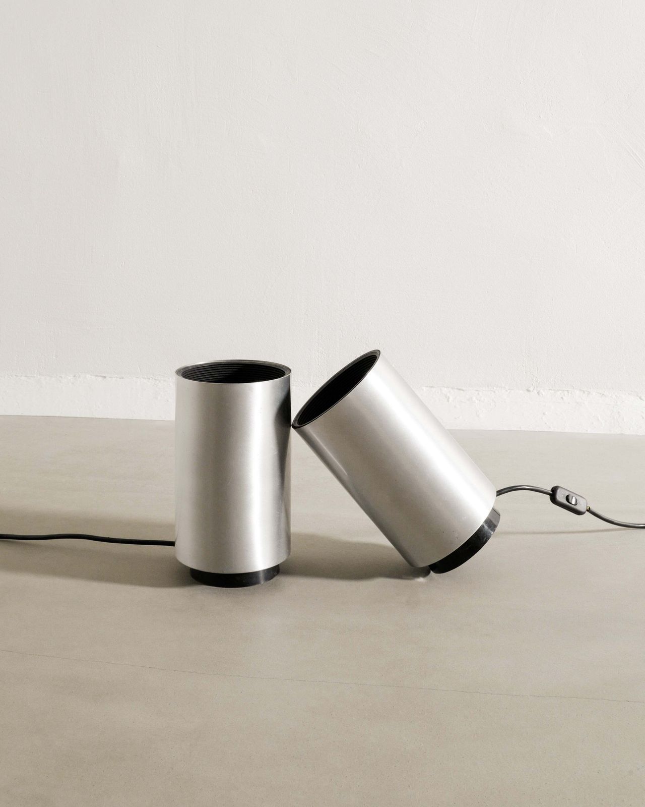 Pair Of French Cylinder Uplights, 1970s photo for sale
