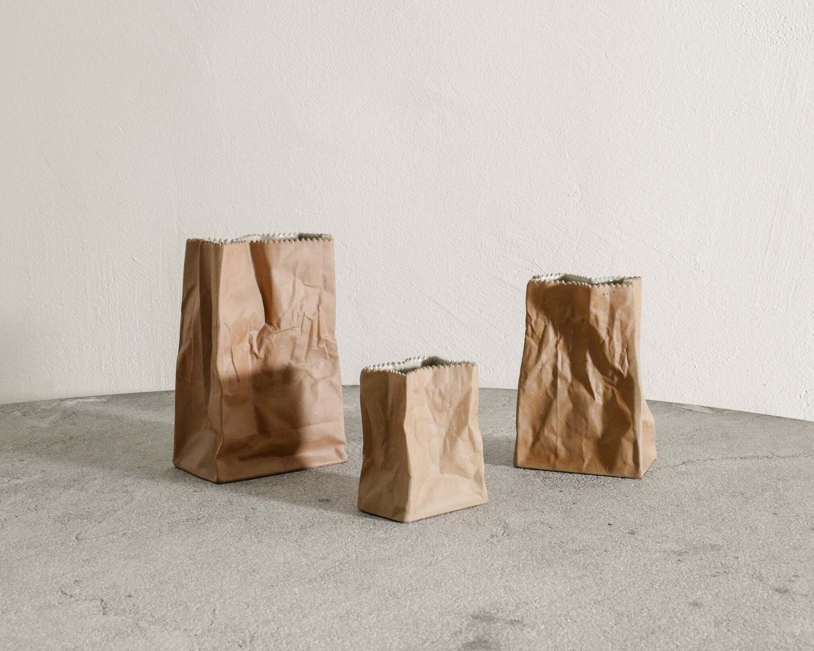 Tapio Wirkkala "Paper Bag" Vases, 1970s photo furniture