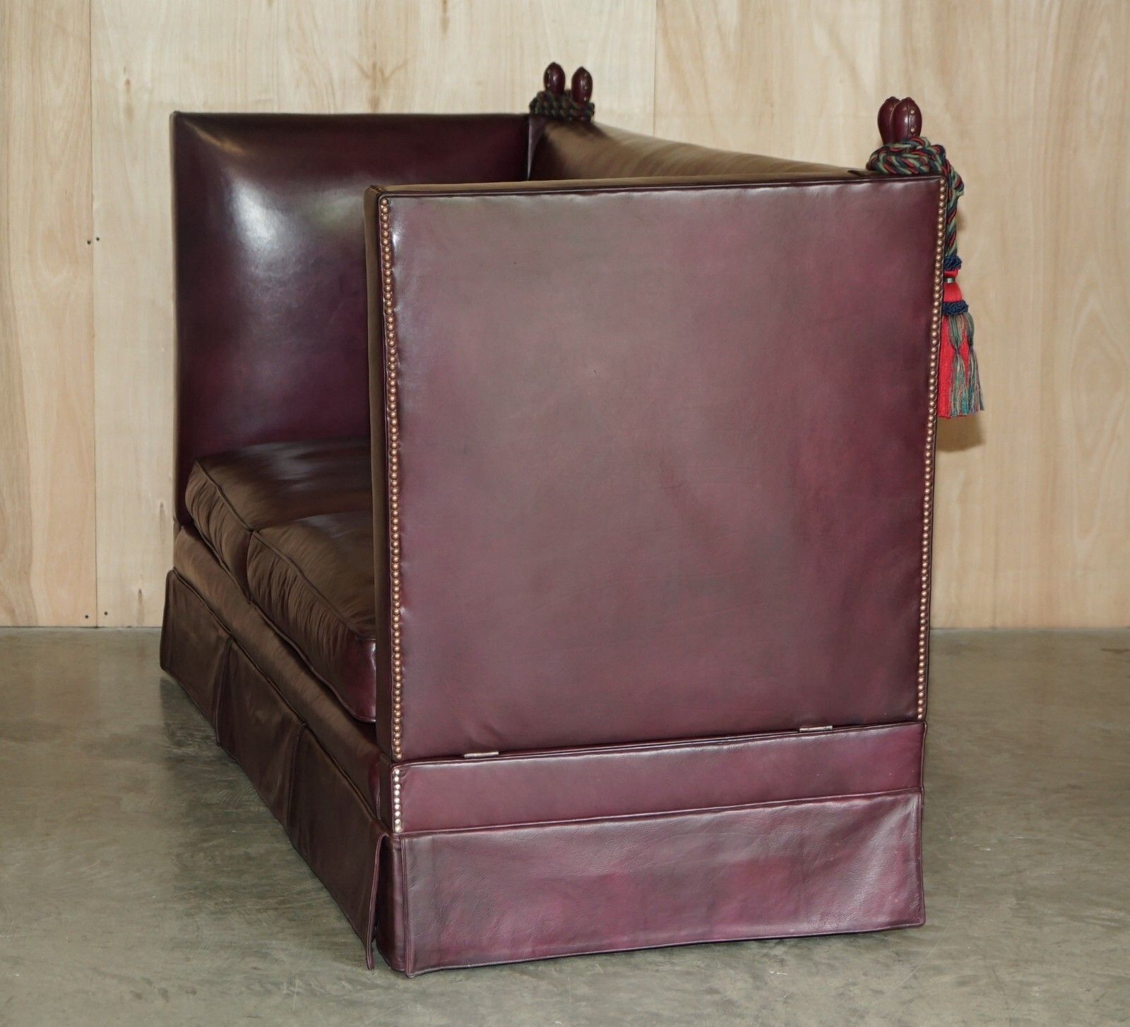 photo furniture Fully Restored Antique Victorian Oxblood Knole Sofa Feather Filled Cushions