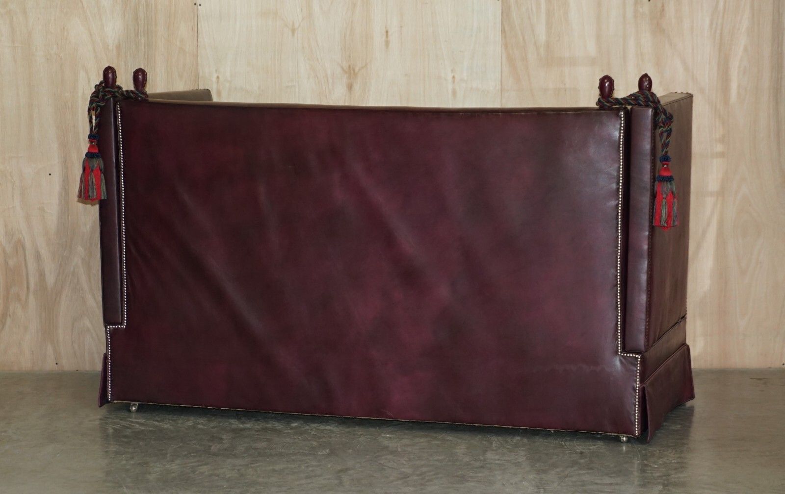 photo for sale Fully Restored Antique Victorian Oxblood Knole Sofa Feather Filled Cushions