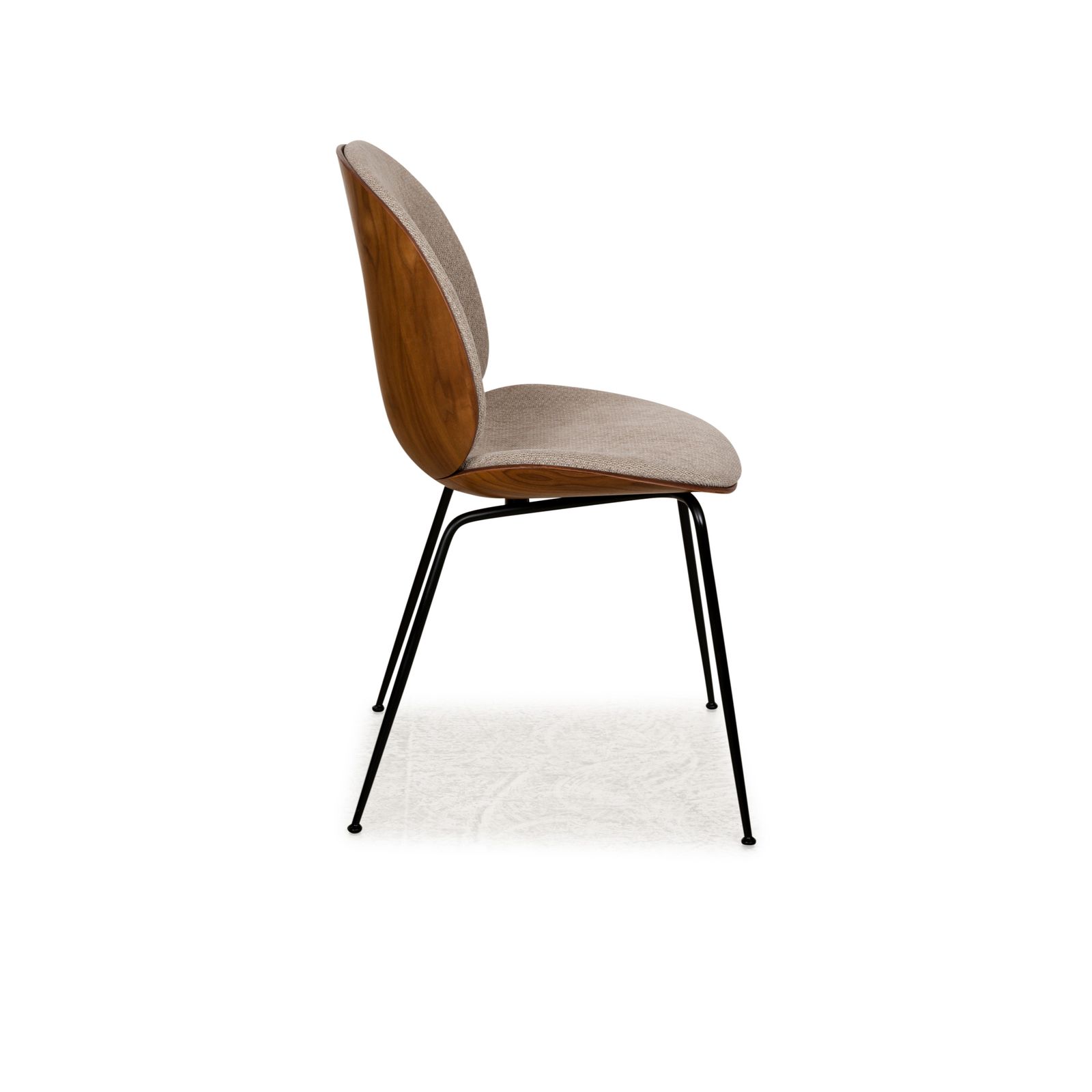 Gubi Beetle Grijs Bruin Houten Eetkamerstoel Met Bekleding photo vintage