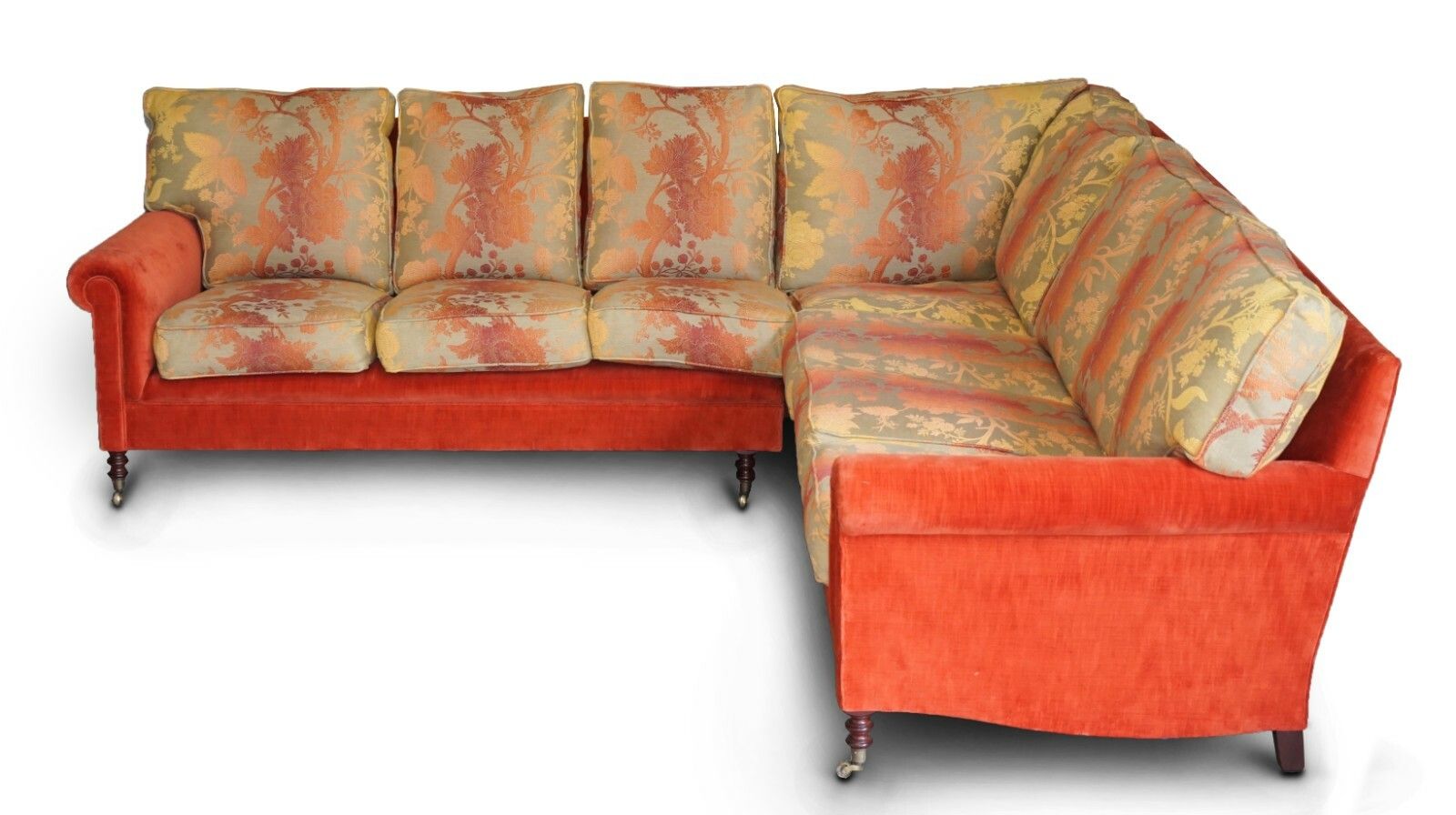 George Smith Signature Large 7 Seater Corner Sofa With Velour Floral Upholstery photo buy