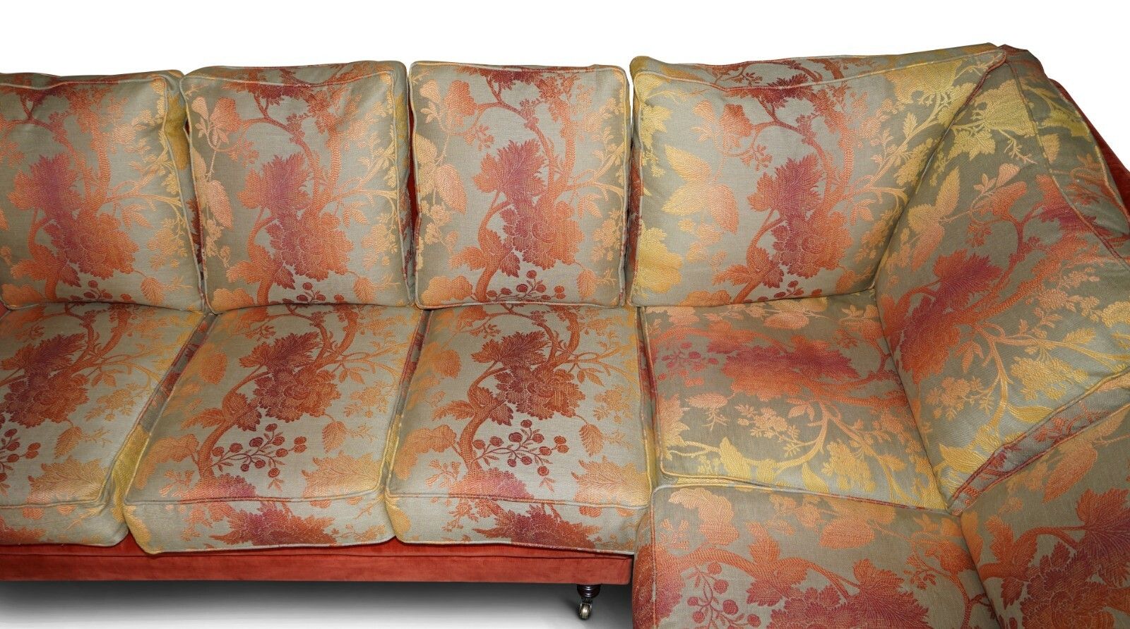 photo furniture George Smith Signature Large 7 Seater Corner Sofa With Velour Floral Upholstery