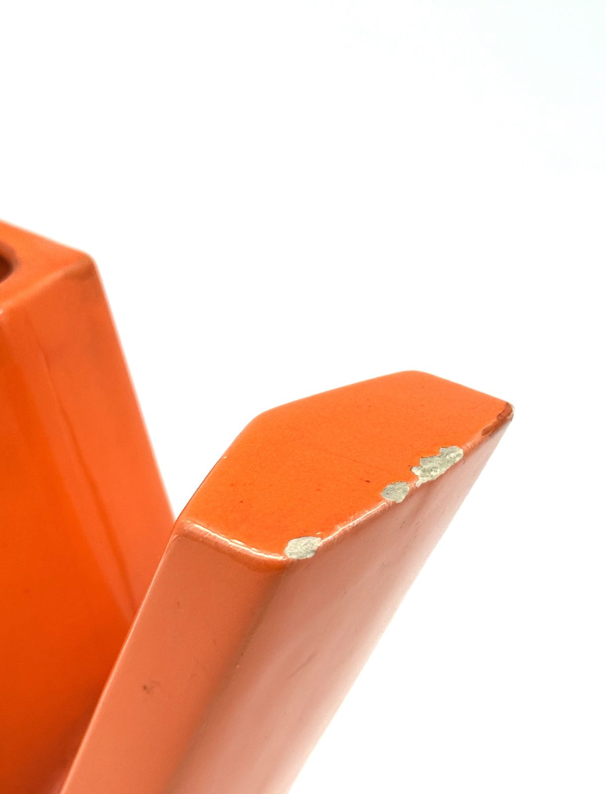 Space Age Orange Y Letter Shaped Ceramic Solifleur Vase, Marcel Radureau France Ca. 1970 photo buy
