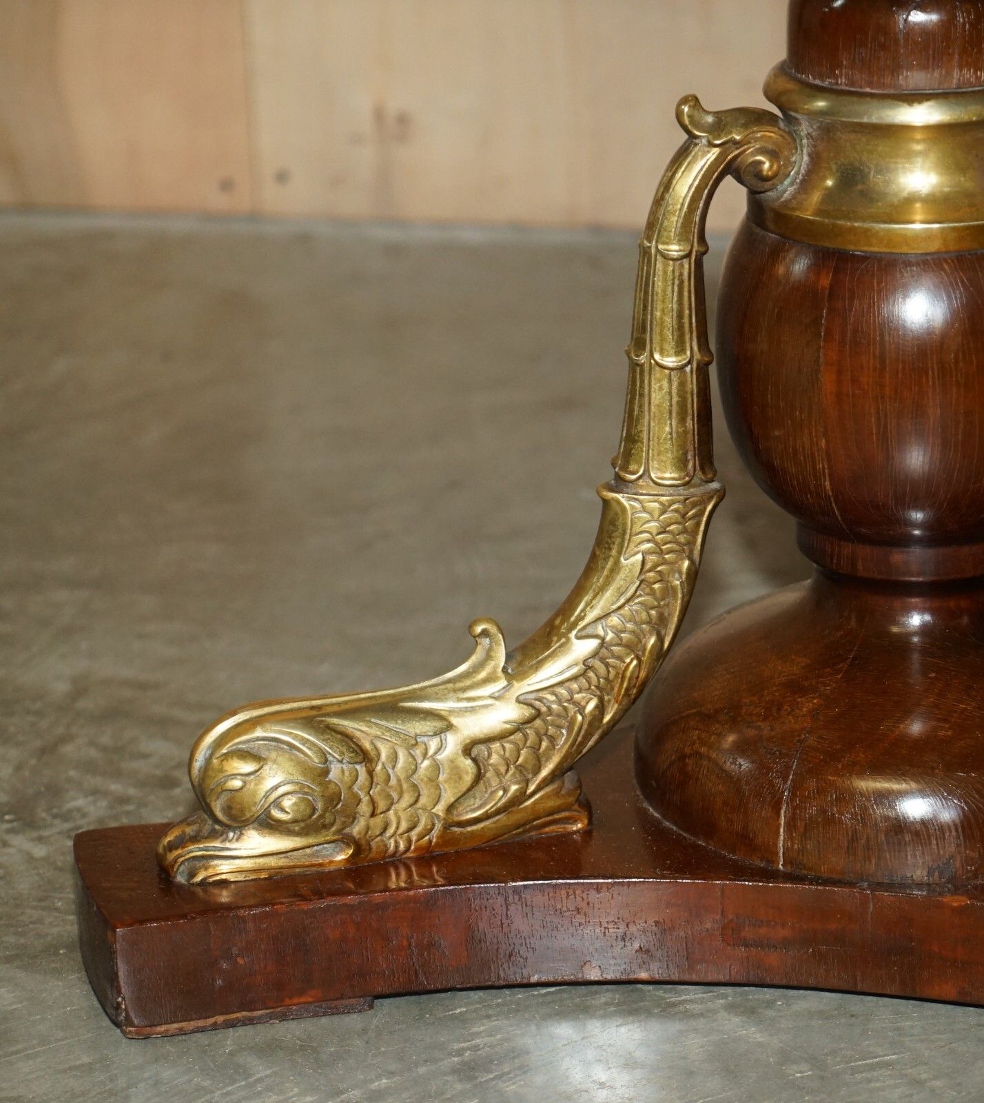 Important 19th Century Gilt Brass Dolphin Italian Carrara Marble Centre Table photo 10000.0