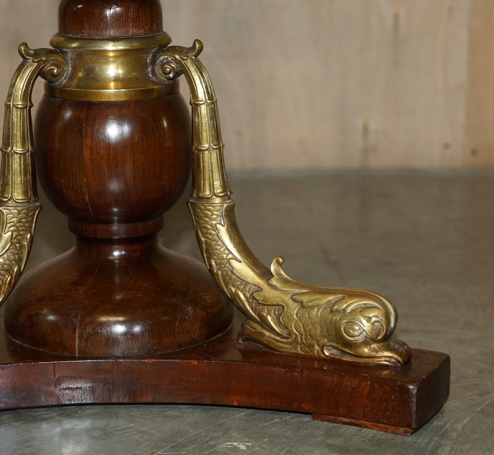 photo furniture Important 19th Century Gilt Brass Dolphin Italian Carrara Marble Centre Table