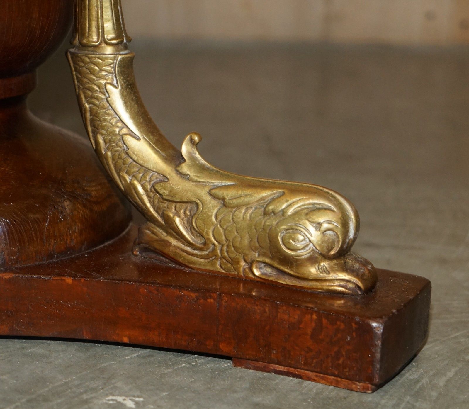 photo for sale Important 19th Century Gilt Brass Dolphin Italian Carrara Marble Centre Table