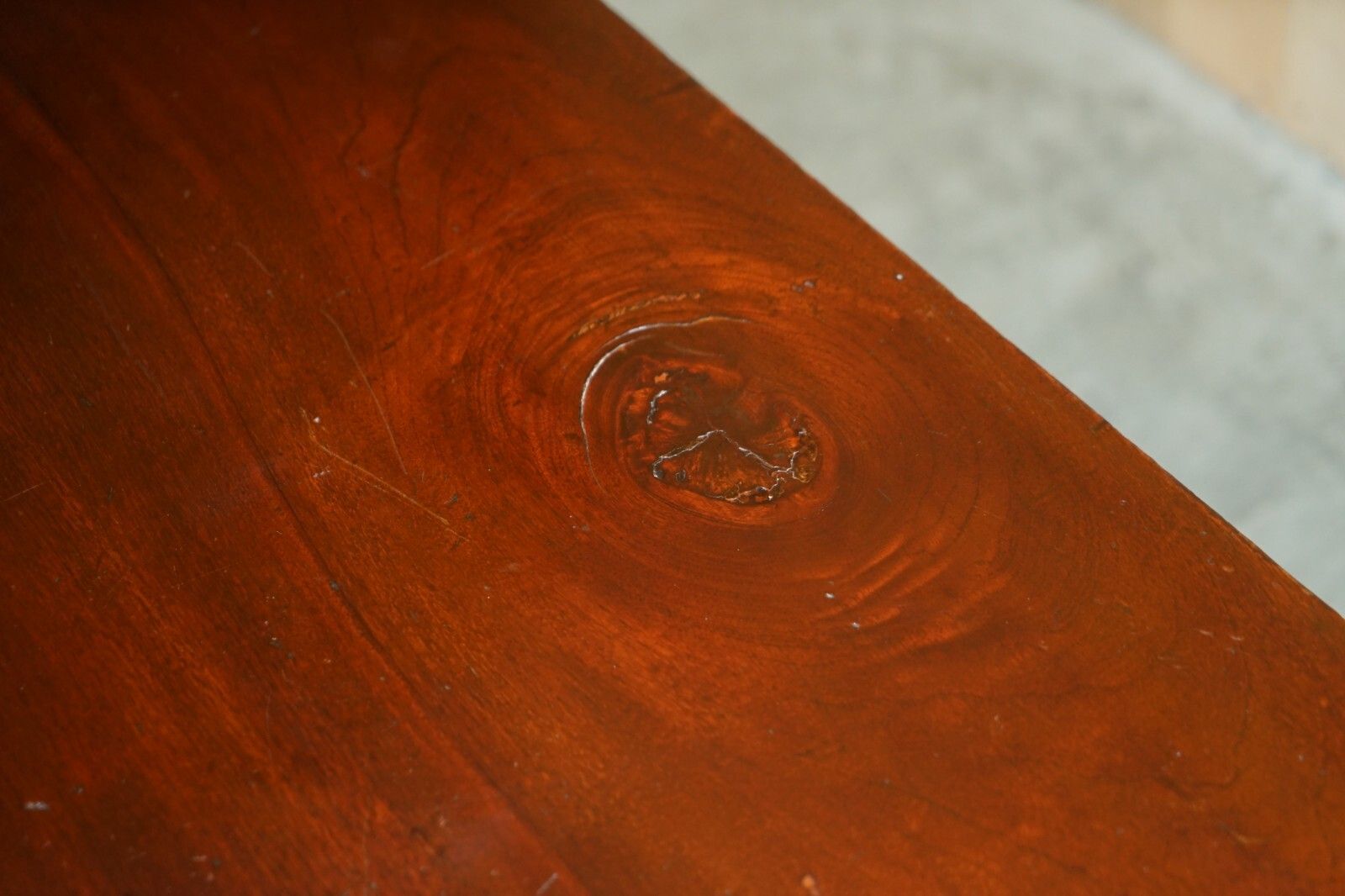 Fine Restored 18th Century Burl Mahogany Carved Adams Demi Line Console Table photo for sale