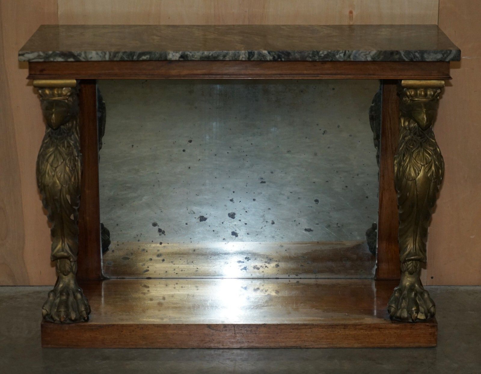 Stunning Antique Regency Rosewood Giltwood & Marble Eagle Carved Console Table photo furniture