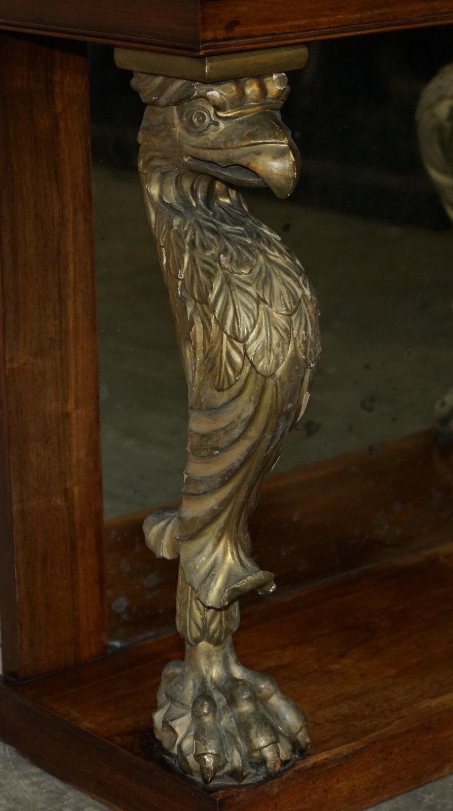 Stunning Antique Regency Rosewood Giltwood & Marble Eagle Carved Console Table photo 9189.0