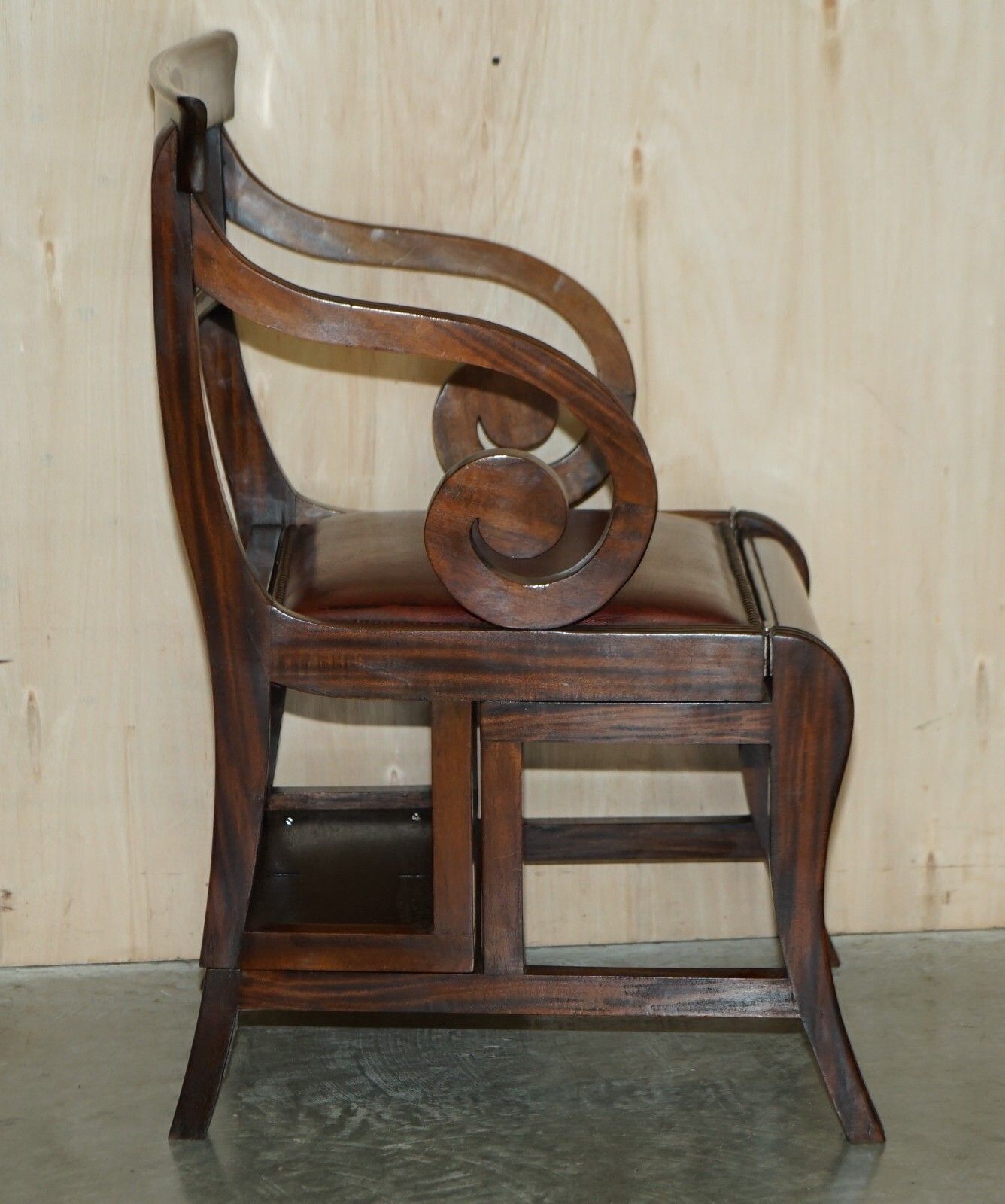 Restored Metamorphic Antique Regency Armchair To Library Steps Gillows Lancaster photo vintage