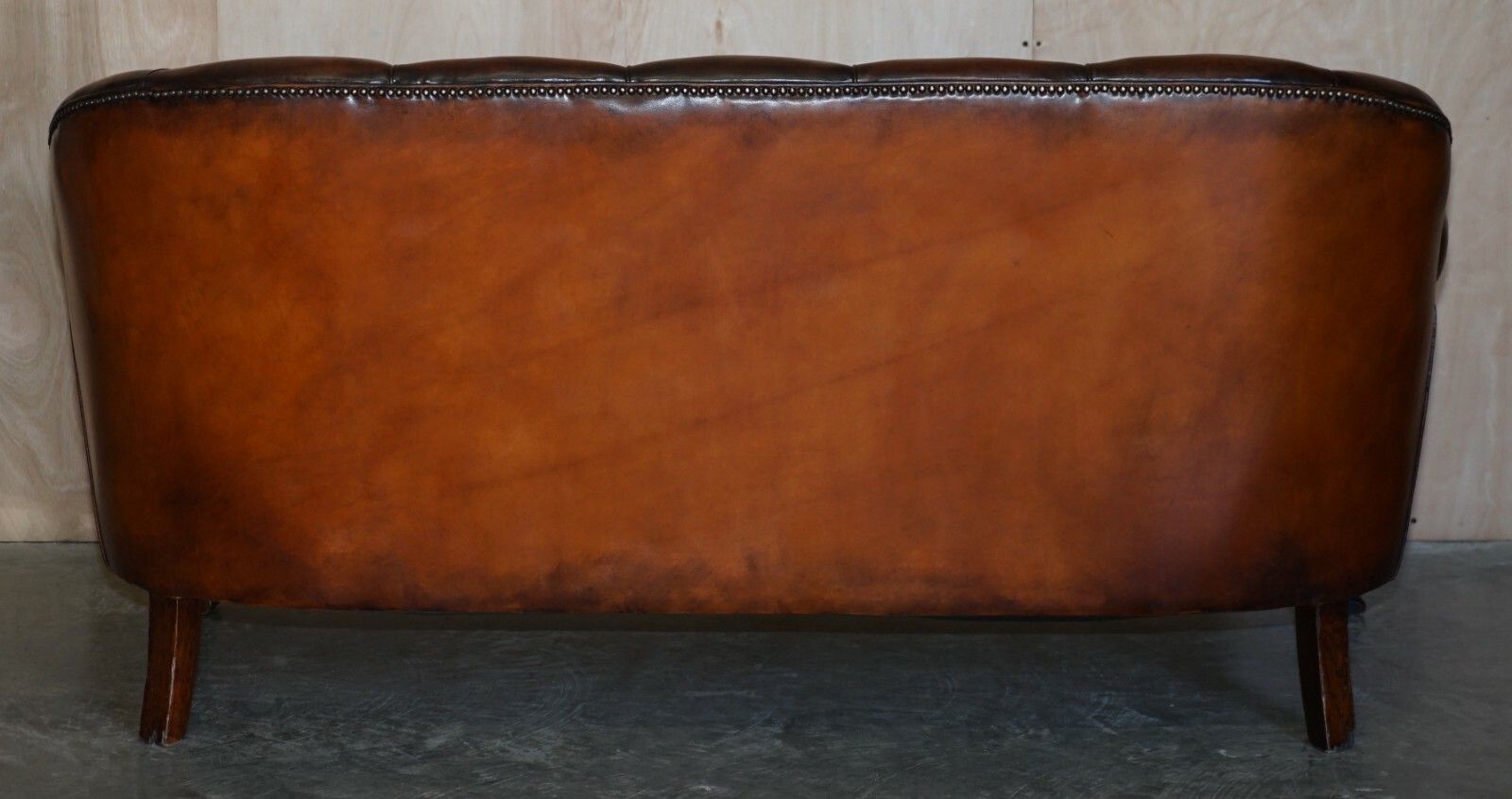 photo for sale Fine Antique Victorian Brown Leather Chesterfield Sofa Oak Lions Hairy Paw Feet