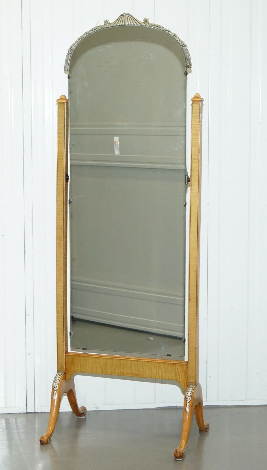 Victorian Hampton & Son's Satinwood Bedroom Suite Wardrobe Dressing Table Mirror photo vintage