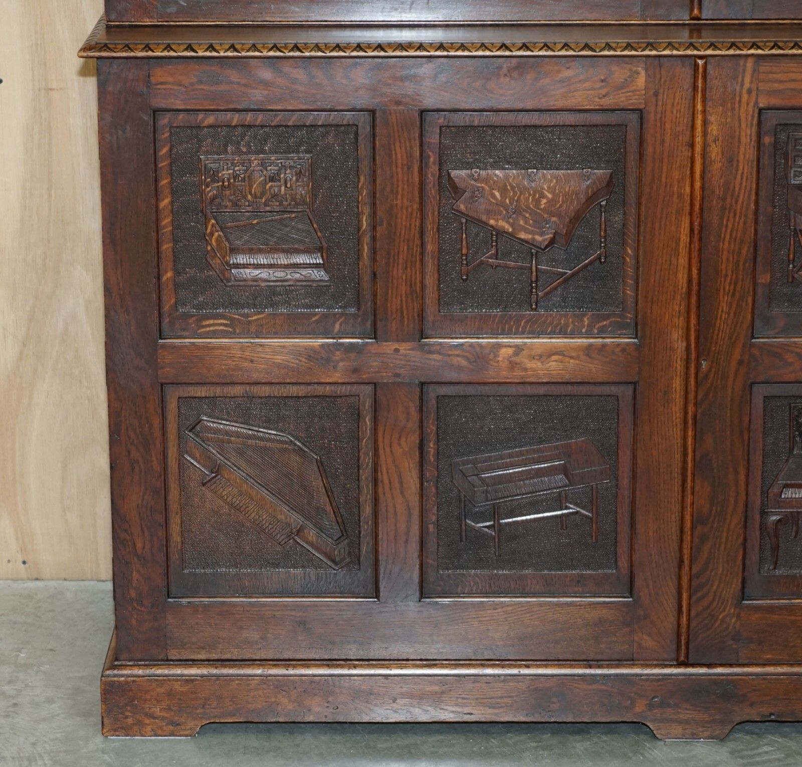 photo furniture Important Carved Bookcase Cabinet From The Bate Collection In Oxford University