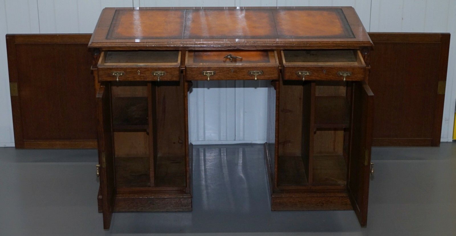 photo for sale Restored Gothic Revival Desk Side Bookcases Drawer Writing Slope Pugin Gillows
