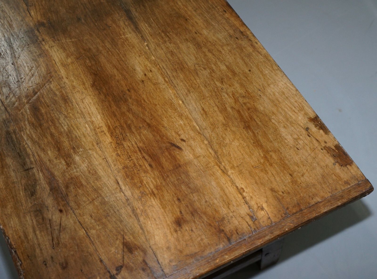Very Rare Charles I 1630 Oak Refectory Dining Hall Table, Plaish Hall Shropshire photo vinterior
