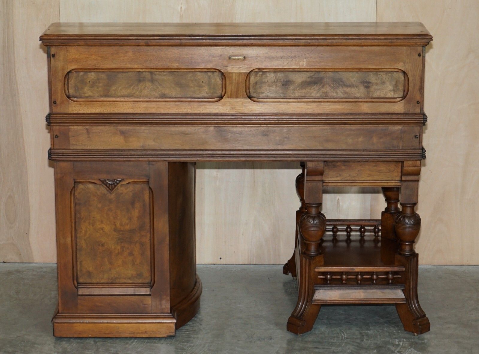 With Certificate Antique Shannon File Co Victorian Walnut Tambour Desk Must See photo vinterior