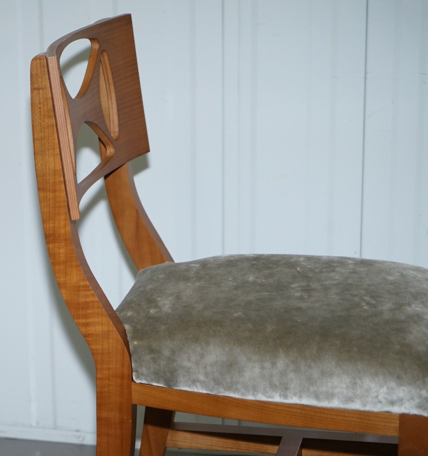 Very Rare Pair Of Rrp £22,000 Hermes Paris Cherry Wood Chairs Luxury Premium photo vintage