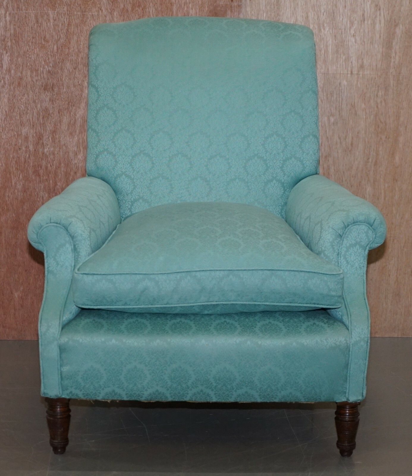 Original Howard & Sons Berners Street Fully Stamped Victorian Club Armchair photo for sale