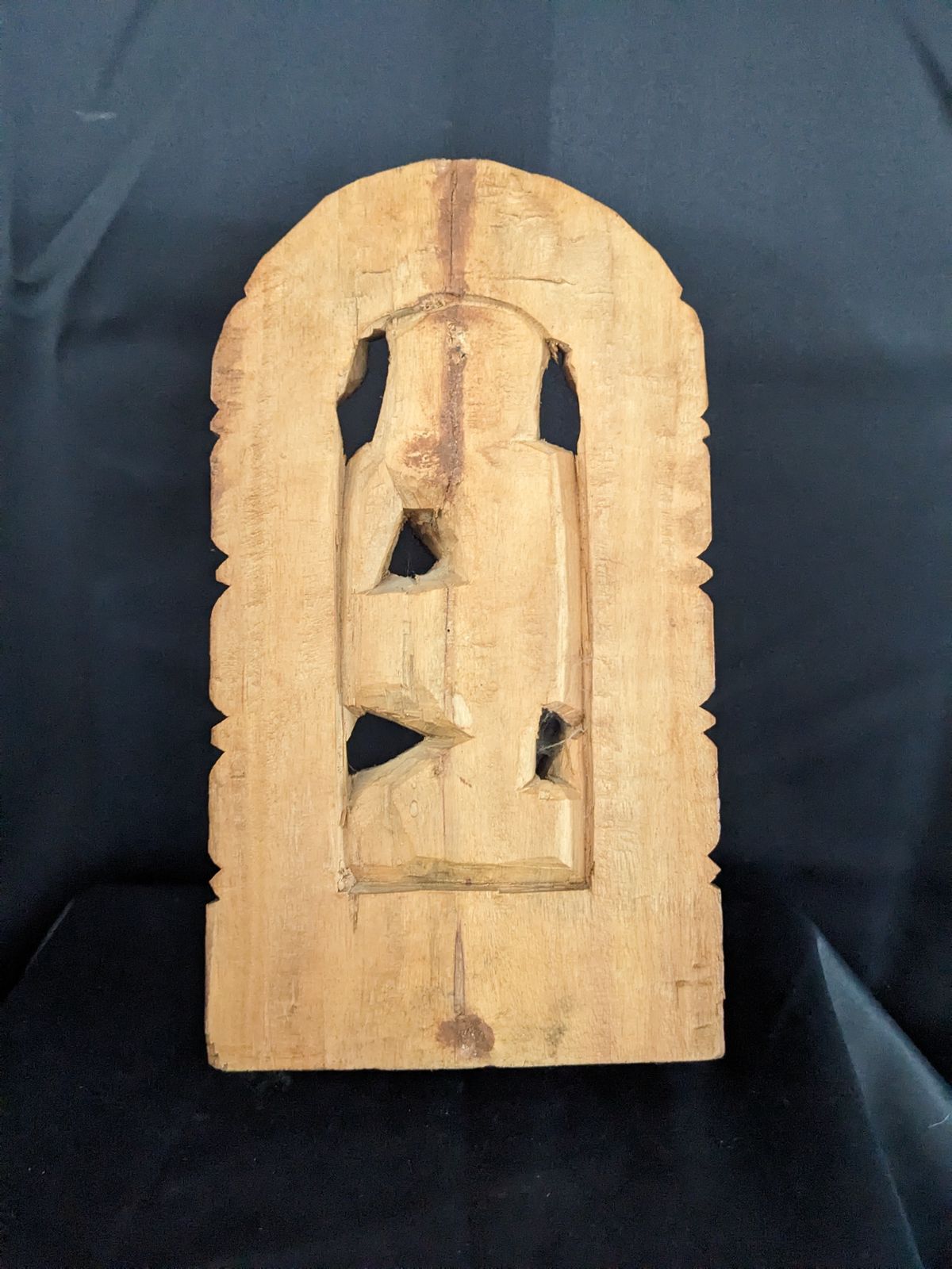 Hand Carved Wooden Lakshmi Statue Indian Hindu Goddess photo Art