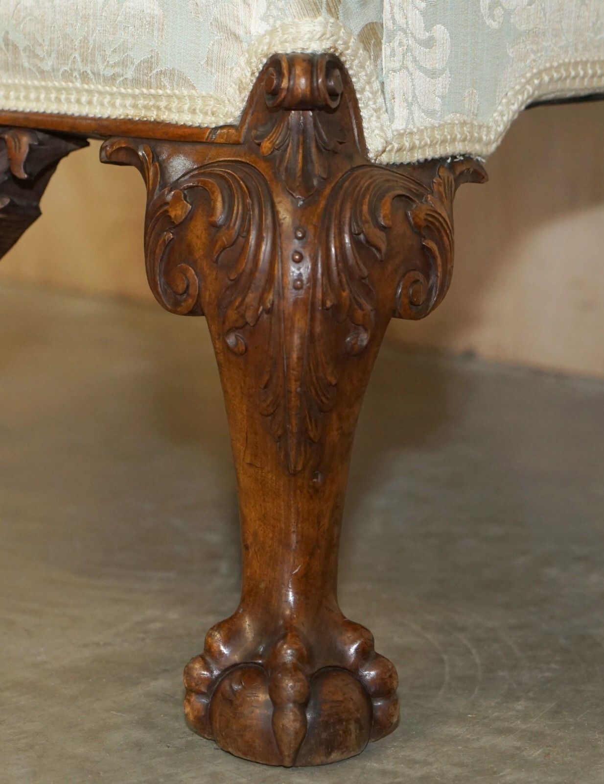 Antique 1840 Museum Quality Claw & Ball Carved Feet Wingback Very Large Armchair photo Furniture