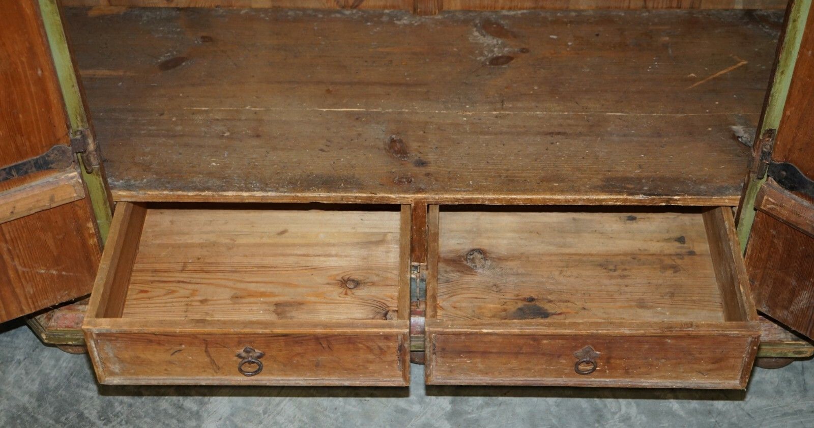 photo furniture Circa 1800 Sublime Hand Painted European Wardrobe Or House Cupboard In Solid Oak