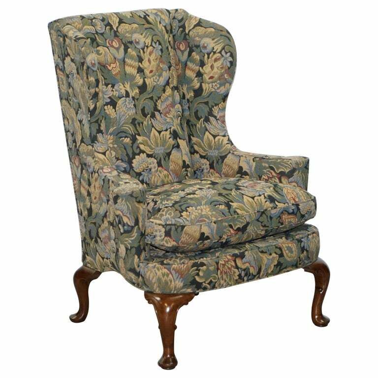 Rrp £9000 Wood & Hogan New York Blenheim Wingback Walnut Armchair William Morris