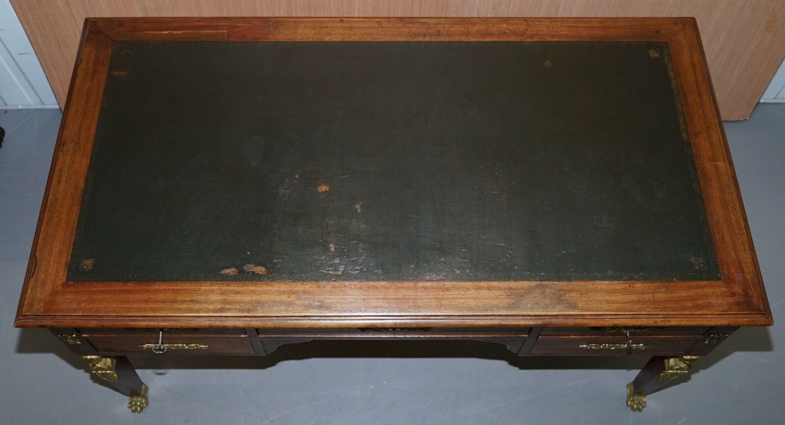 Rare Napoleon III French Empire Bureau De Plat Gilt Bronze Writing Table Desk photo Furniture