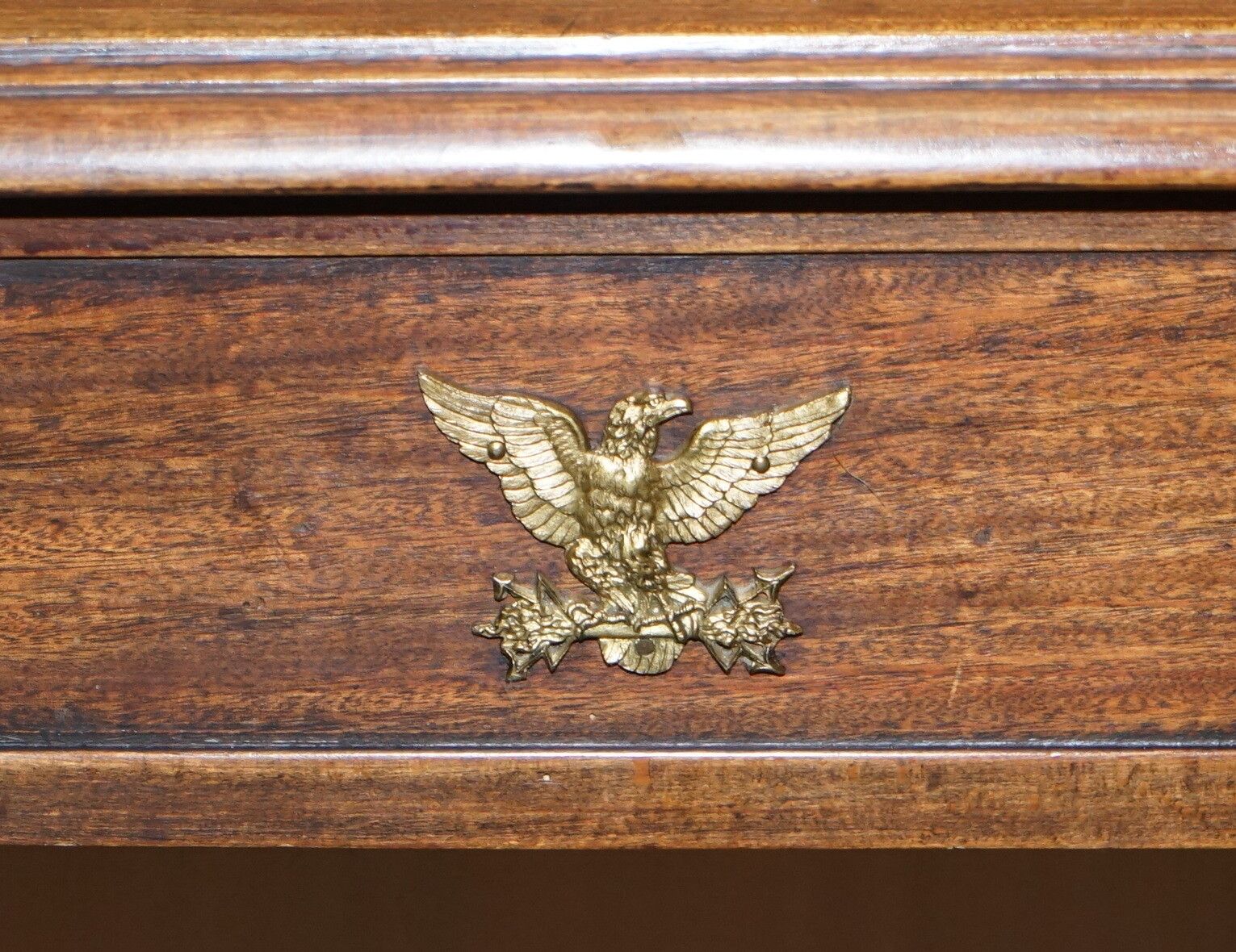 photo for sale Rare Napoleon III French Empire Bureau De Plat Gilt Bronze Writing Table Desk