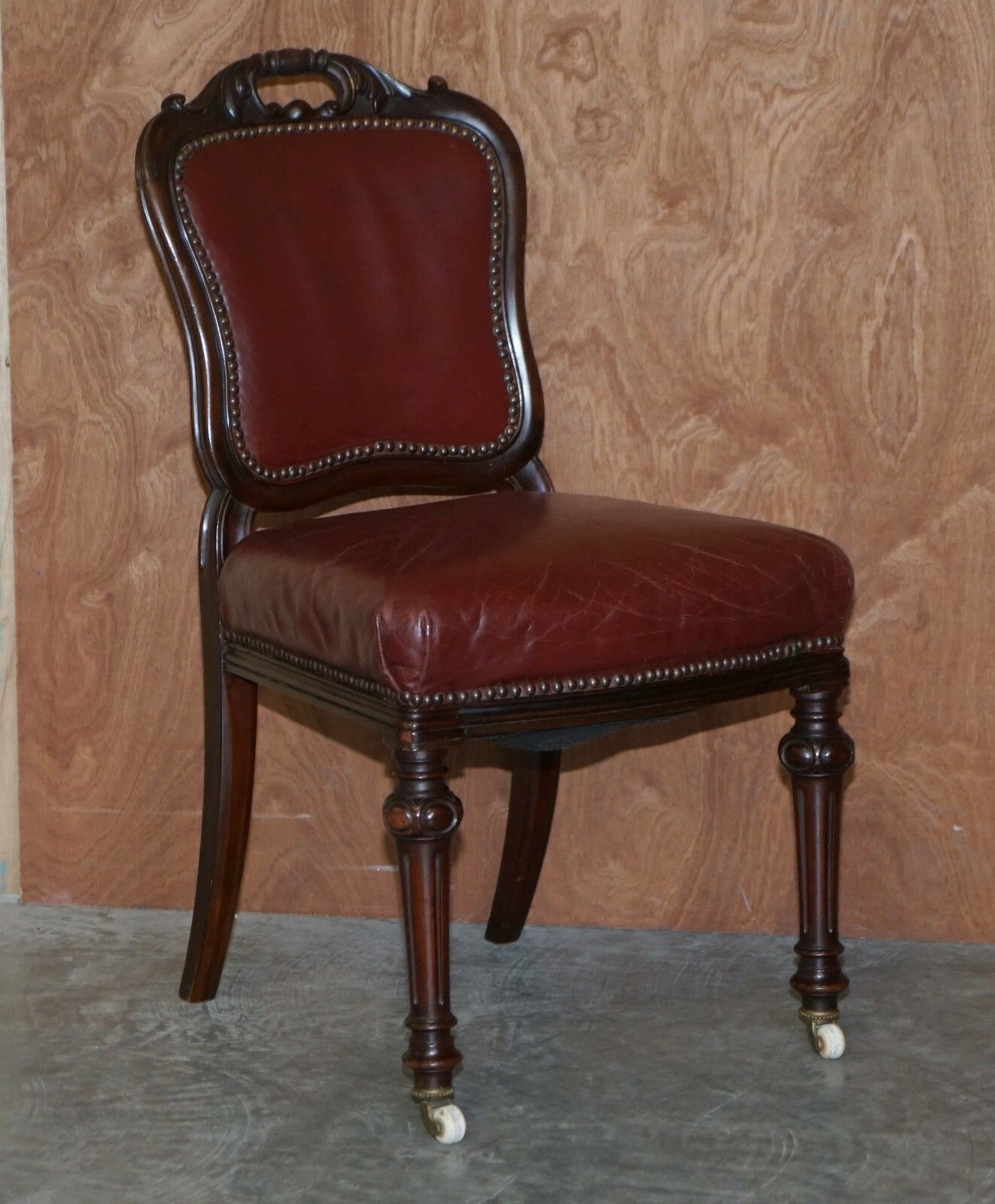 Exquisite Quality Victorian 1860 Mahogany & Leather Dining Chairs After Gillows photo furniture