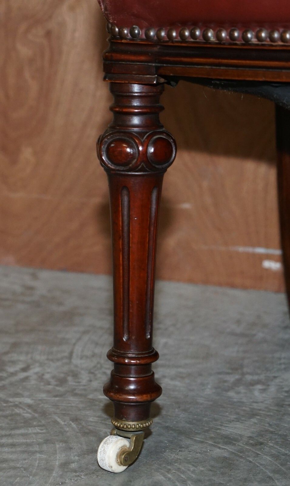 Exquisite Quality Victorian 1860 Mahogany & Leather Dining Chairs After Gillows photo buy