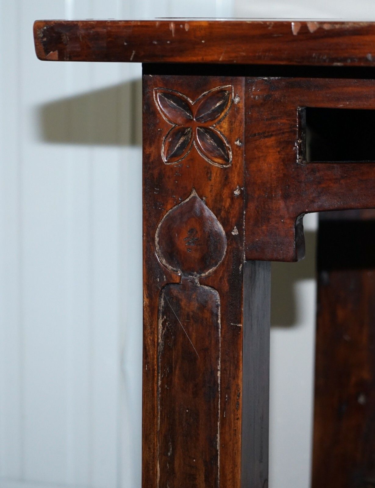 Vintage Art Nouveau Refectory Hayrake Dining Table With Beautiful Carved Legs photo buy