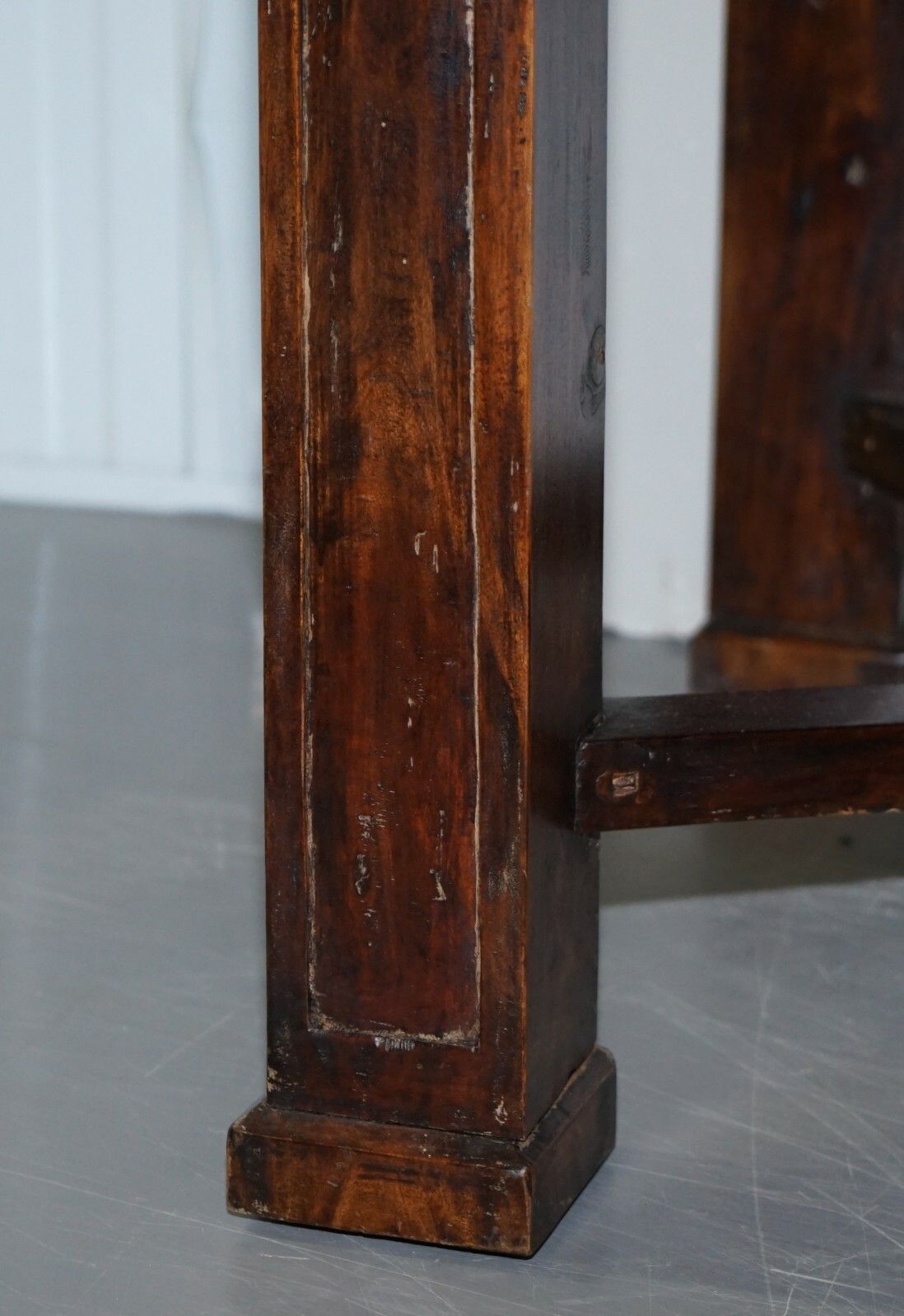 Vintage Art Nouveau Refectory Hayrake Dining Table With Beautiful Carved Legs photo vintage