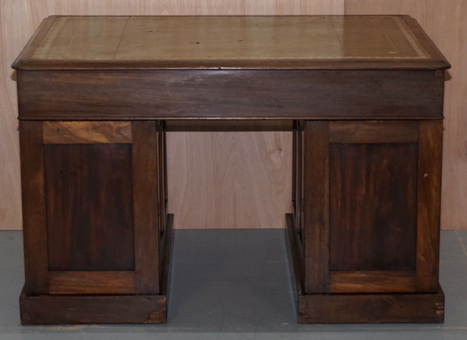 Lovely George III Circa 1780 Double Sided Walnut Partner Desk Original Handles photo vinterior