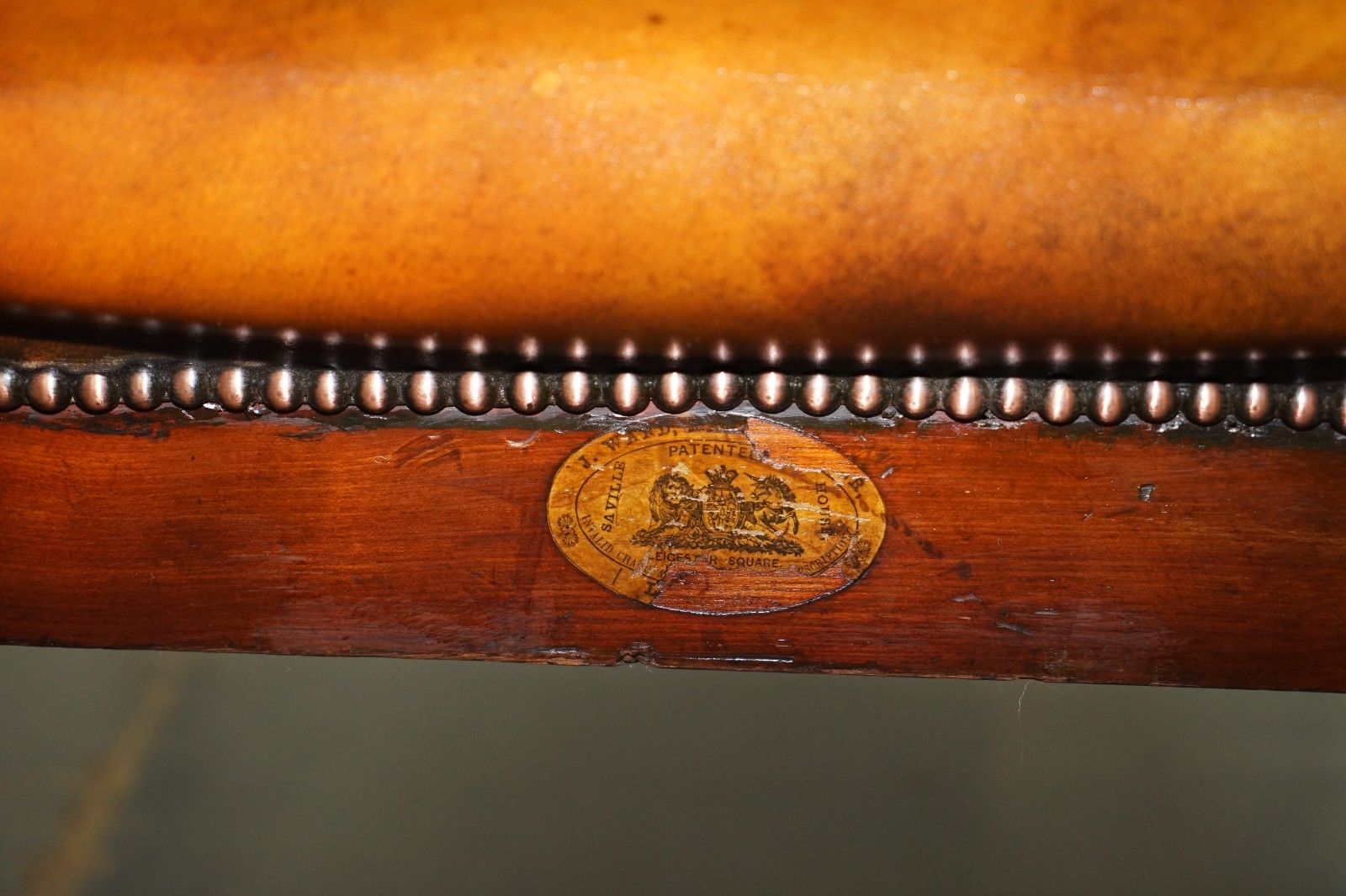 Restored William IV Reclining Library Reading Brown Leather Armchair Footstool photo 5000.0
