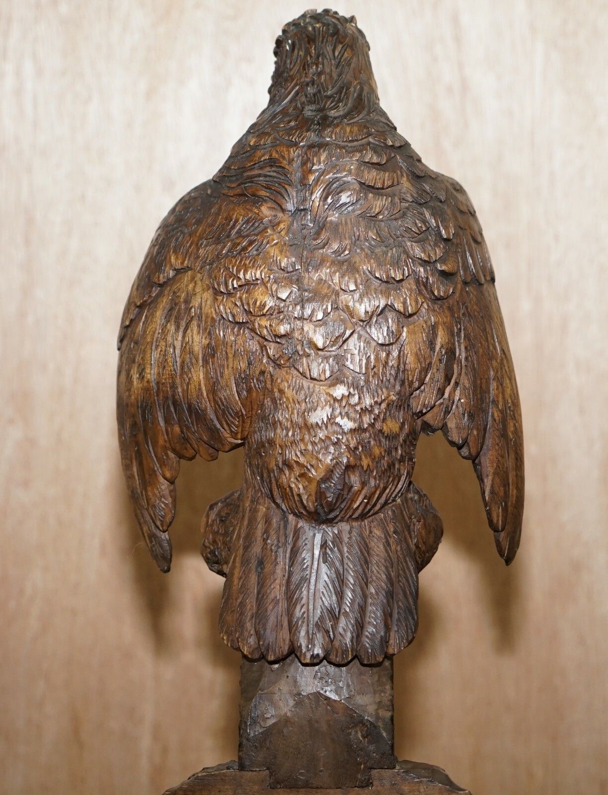 5000.0 Rare 1880 American Eagle Black Forest Wood Carved Coat Hat & Umbrella Rack Stand photo