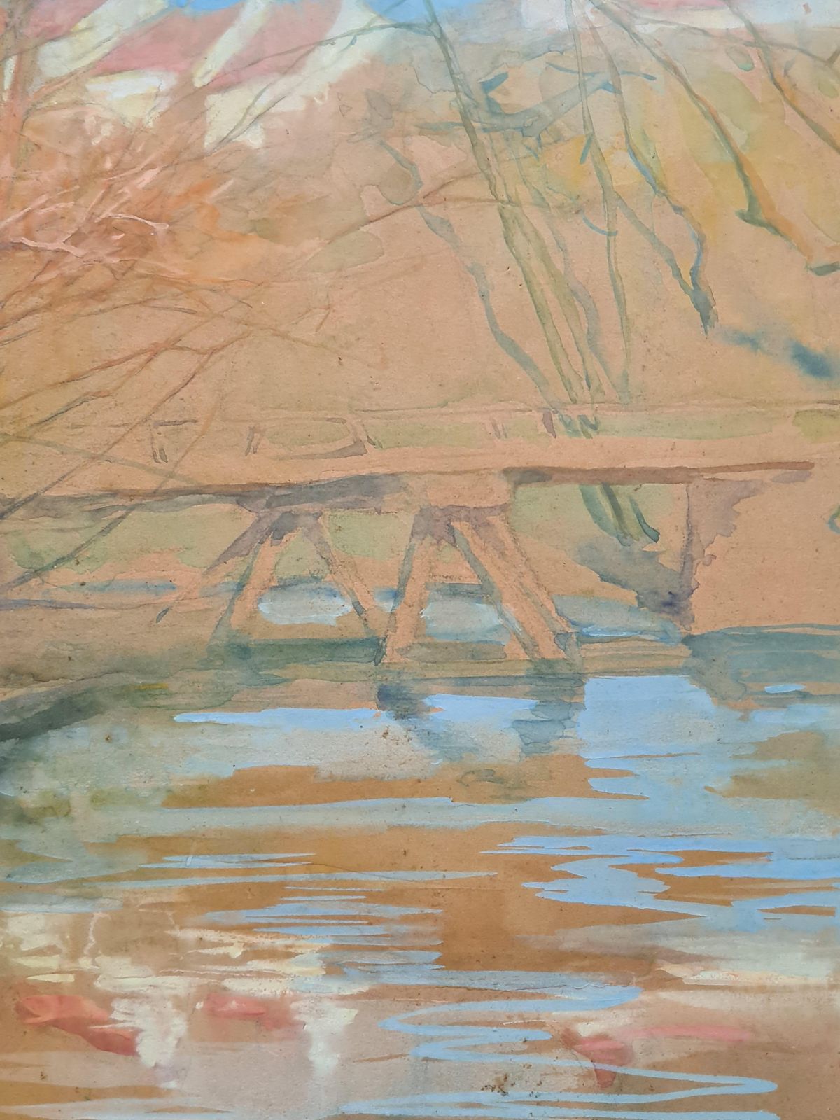 photo furniture French Impressionist Landscape, Barbizon School, Crossing The River