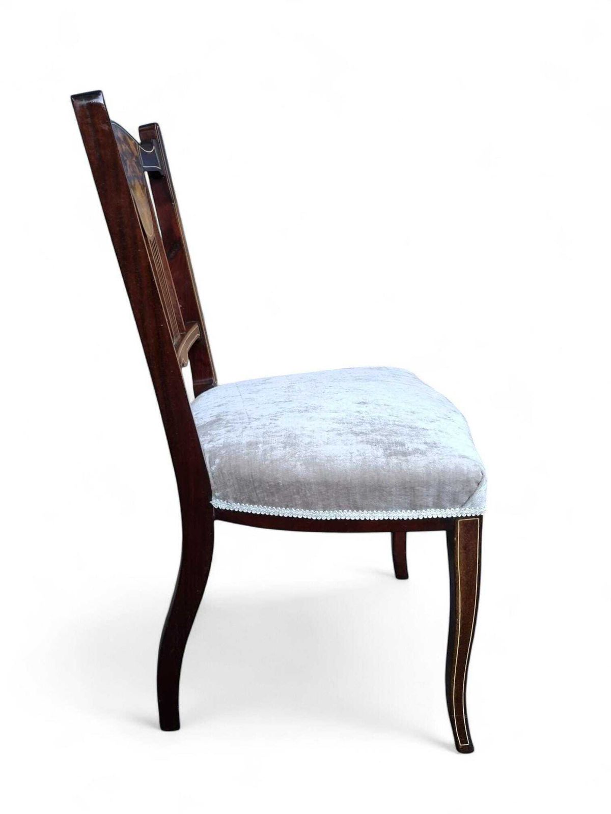 Antique Victorian Inlaid Mahogany Dining Chairs / Set Of 3 / C1880 / Free Delivery photo Furniture