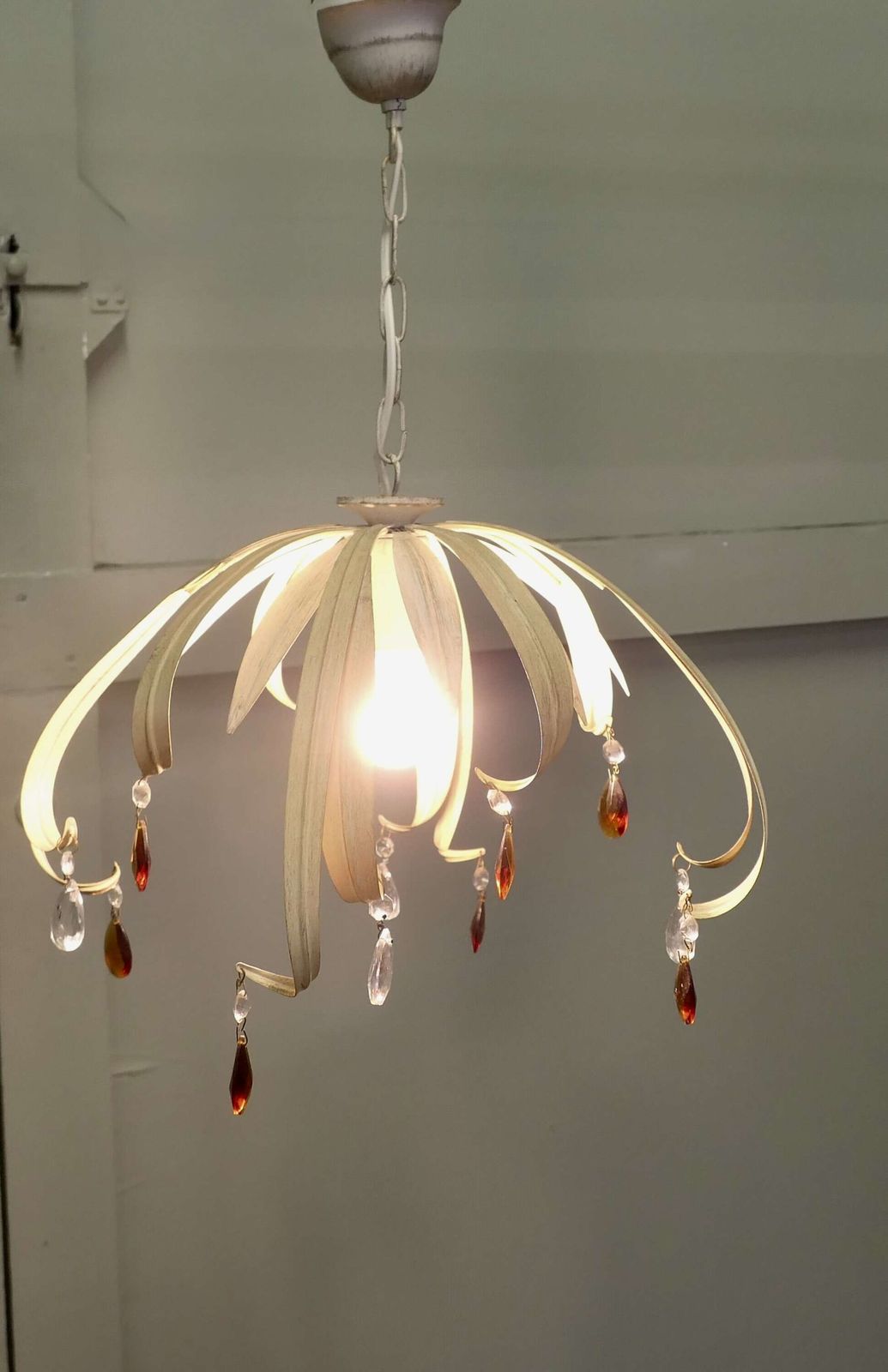 A Pair Of Matching French Toleware Pendant Lights photo for sale