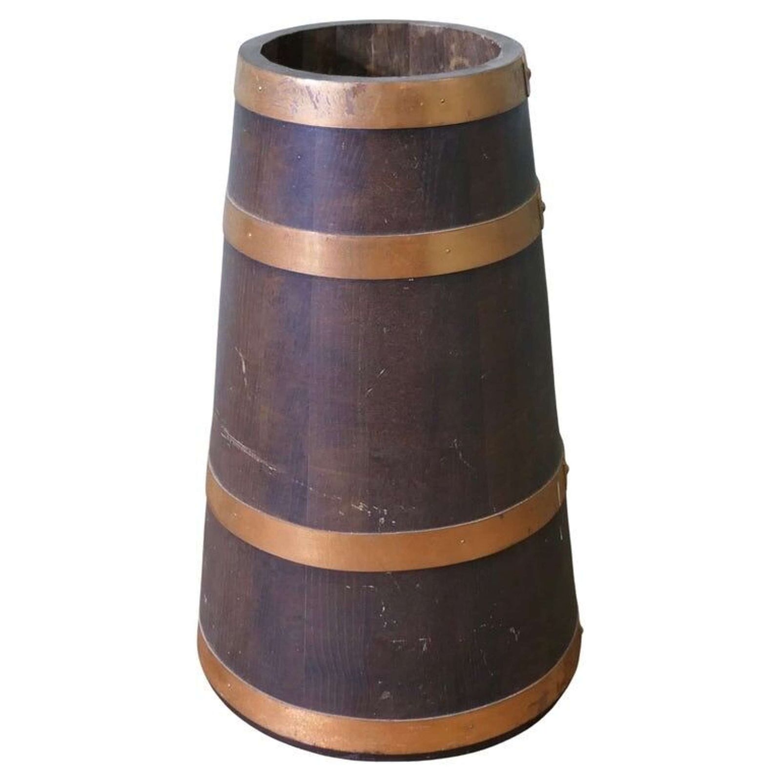 Copper And Oak Barrel Stick Stand