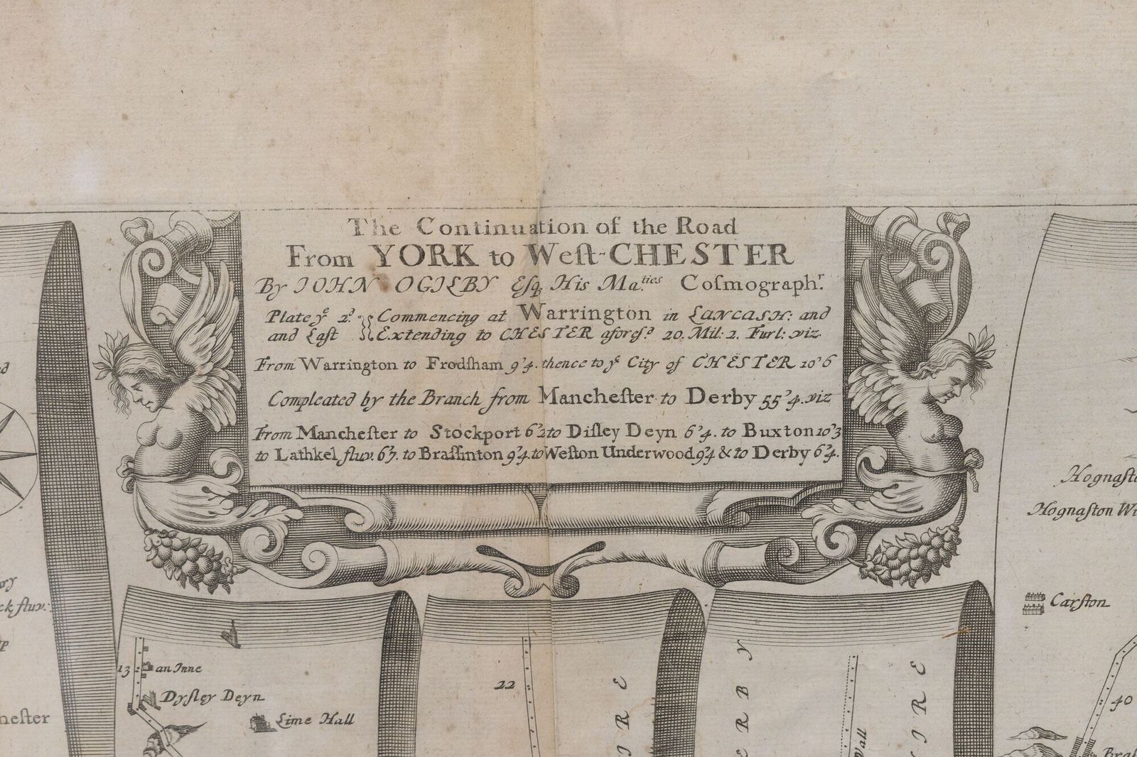 Map Of The York To Weft Chester Road photo for sale
